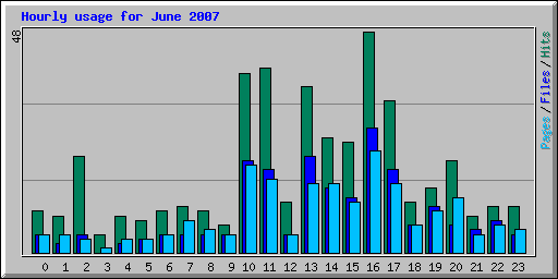 Hourly usage for June 2007