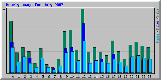 Hourly usage for July 2007